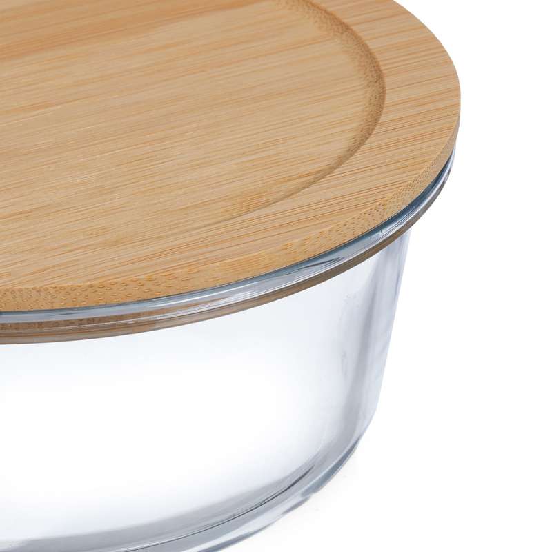 Kithi Group Round Glass Containers with Bamboo Lid