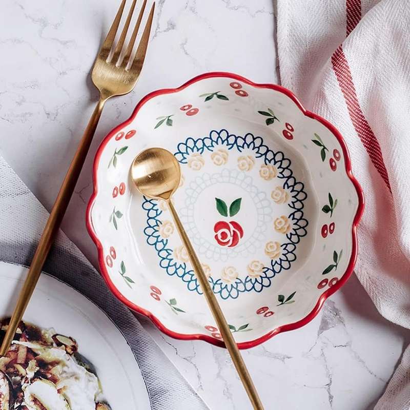 Kithi Group Nordic Simple Hand-Painted Ceramic Salad Bowls