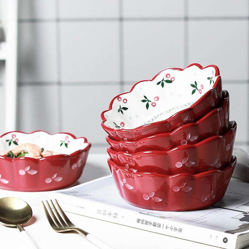 Kithi Group Nordic Simple Hand-Painted Ceramic Salad Bowls