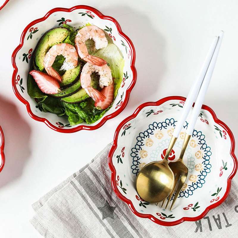 Kithi Group Nordic Simple Hand-Painted Ceramic Salad Bowls