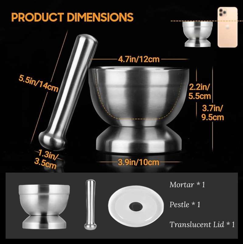 Kithi Group Mortar & Pestle Stainless Steel