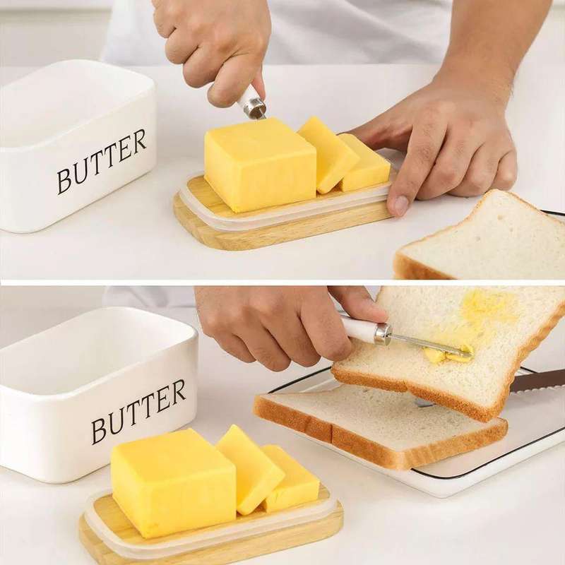 Kithi Group Ceramic butter jar with butter knife