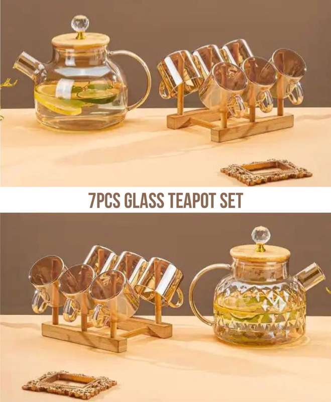 Kithi Group 7-piece glass teapot set