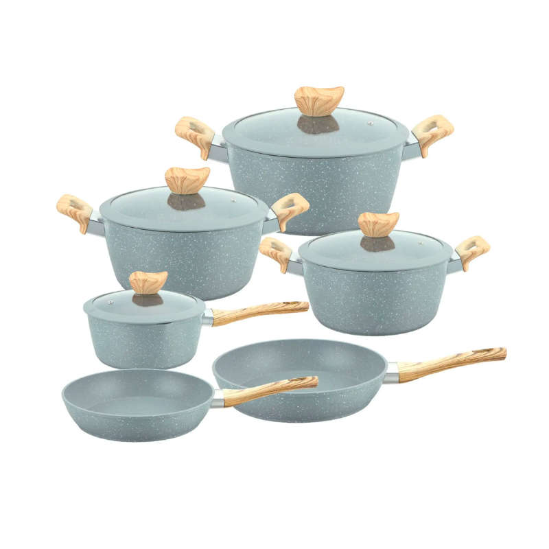 Kithi Group 10PCS Nonstick Marble Granite Die-Cast Aluminum Cookware Set