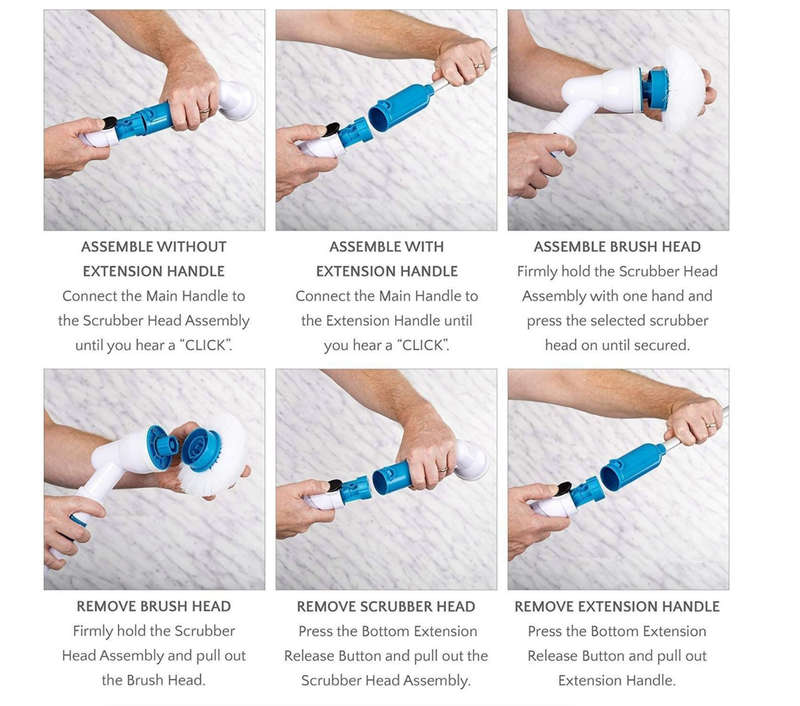 Kithi Group 3 in 1 Rechargeable Power Spin Scrubber Brush