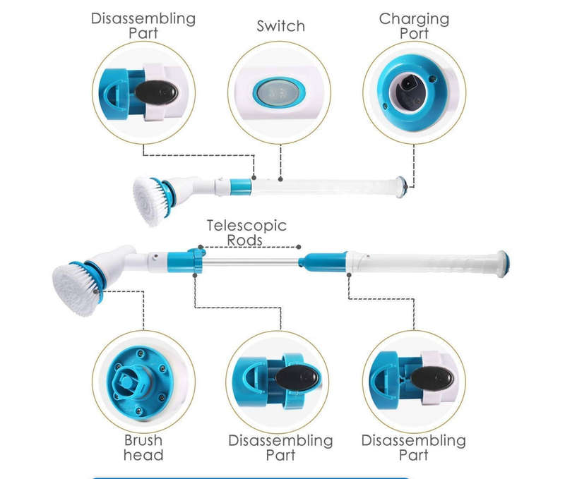 Kithi Group 3 in 1 Rechargeable Power Spin Scrubber Brush