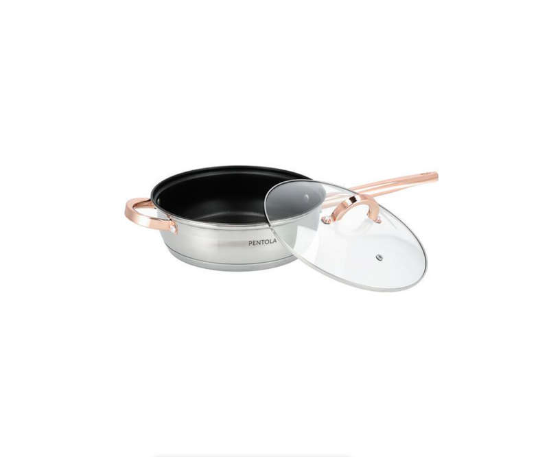 Kithi Group 12-Piece Silver & Gold Stainless Steel Cookware Set