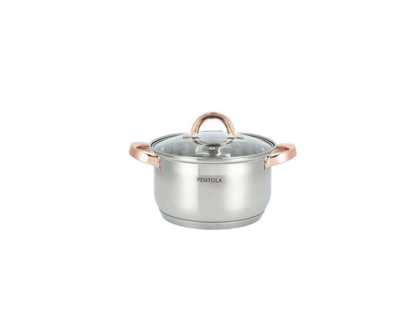 Kithi Group 12-Piece Silver & Gold Stainless Steel Cookware Set