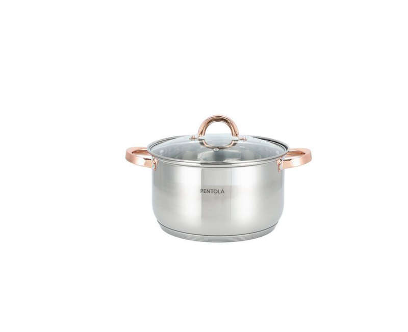 Kithi Group 12-Piece Silver & Gold Stainless Steel Cookware Set