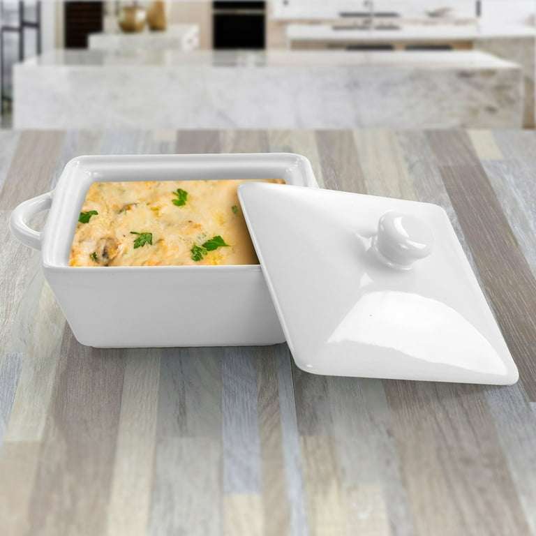 Kithi Group Set of 6 Stoneware Square Mini Casseroles with Lids