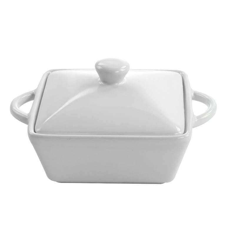 Kithi Group Set of 6 Stoneware Square Mini Casseroles with Lids