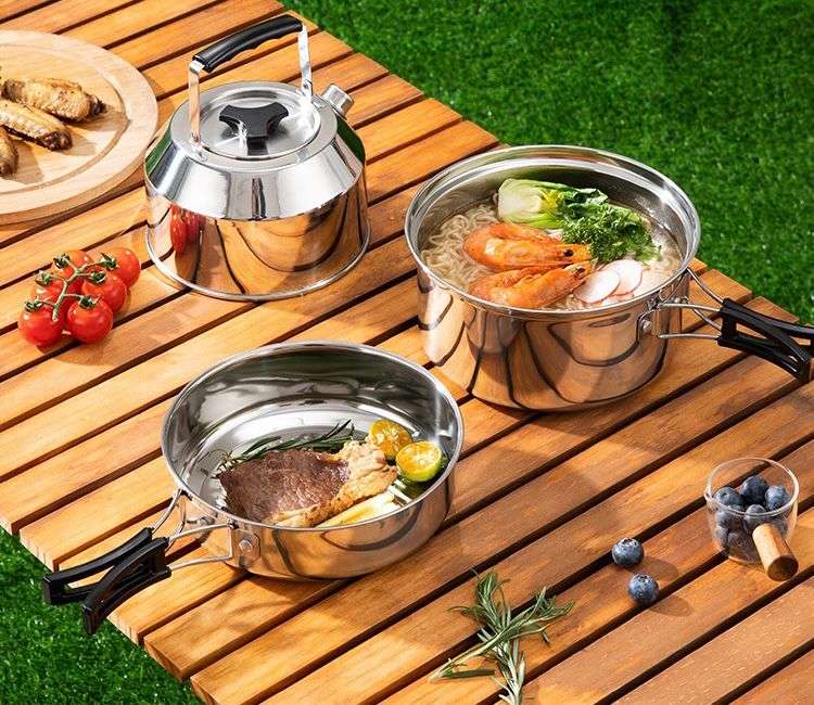 Premium Stainless Steel Camping Cookware Set