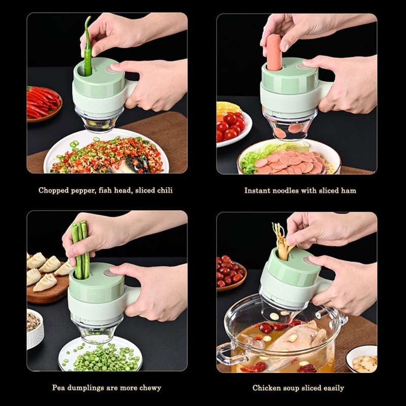 4-in-1 Portable Electric Vegetable Cutter Set - Multifunctional Slicer