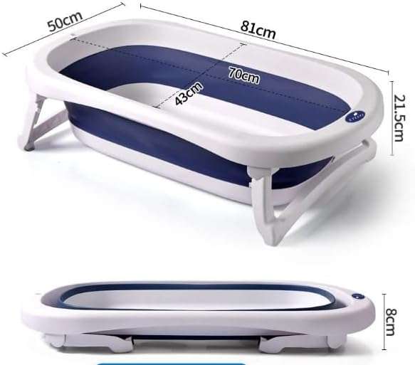 Navy Temperature Sensing Foldable Infant Bath Tub