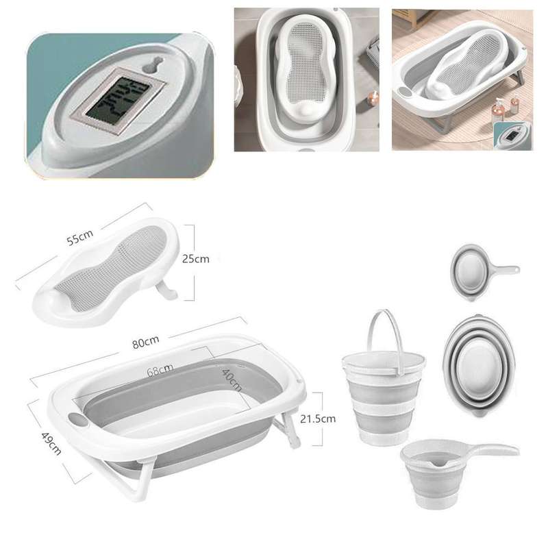 Set of 4 Baby Foldable Bath Tub Set