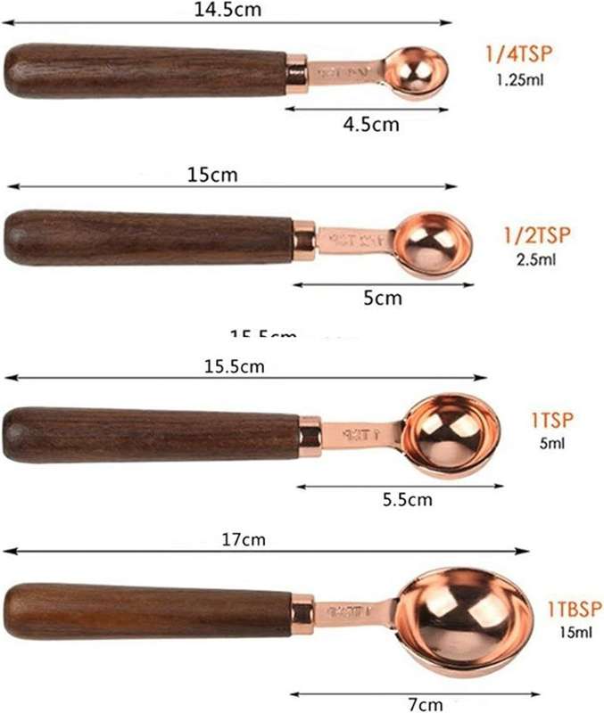 4 pieces stainless steel measuring spoons