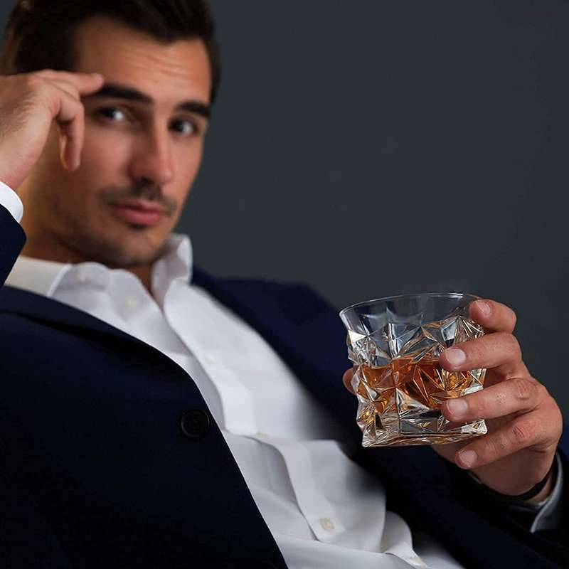 Set of Six Quality Crystal Whiskey Glasses