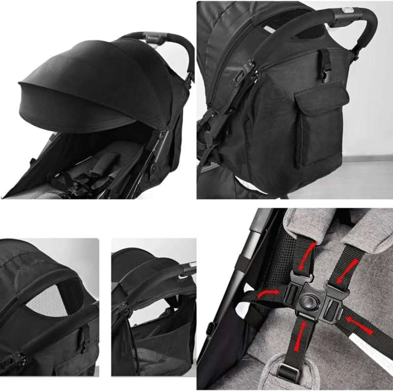 Lightweight Folding Baby Stroller with 5-Point Harness