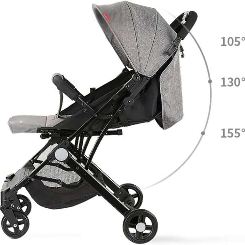 Lightweight Folding Baby Stroller with 5-Point Harness