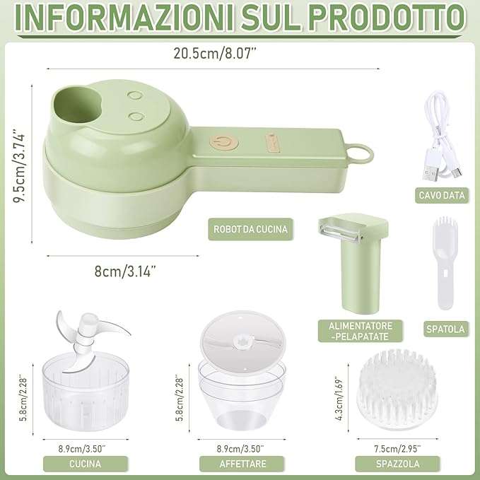 4-in-1 Portable Electric Vegetable Cutter Set - Multifunctional Slicer