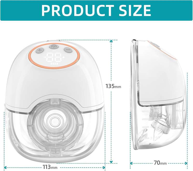 Wearable Invisible Breast Pump - 4 Modes & 12 Levels