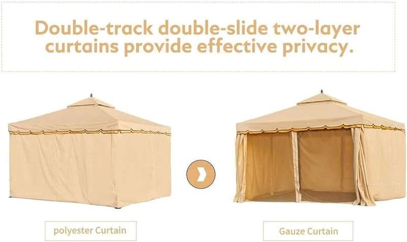 Kithi Group 3m x 4m Steel Gazebo with Netting and Curtains