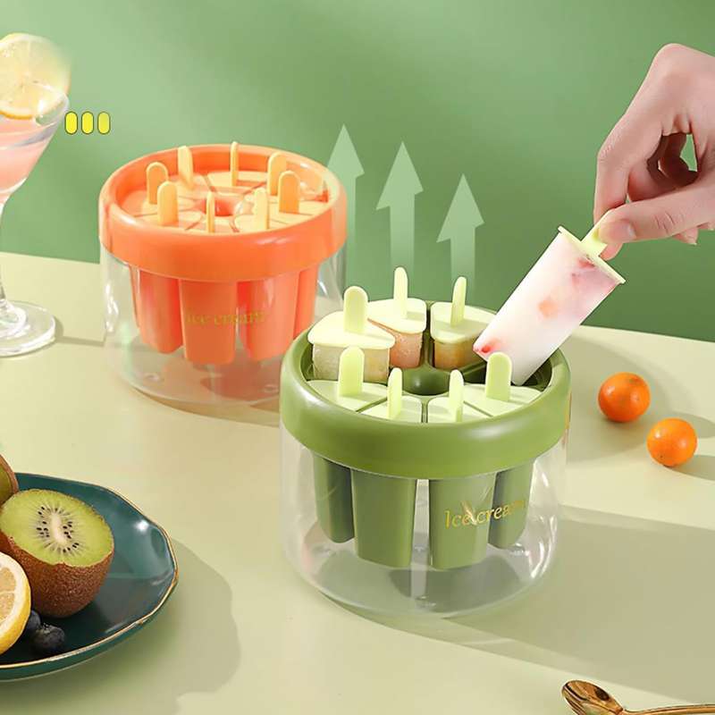 6-Grid Ice Cream Mold with Ice Bucket