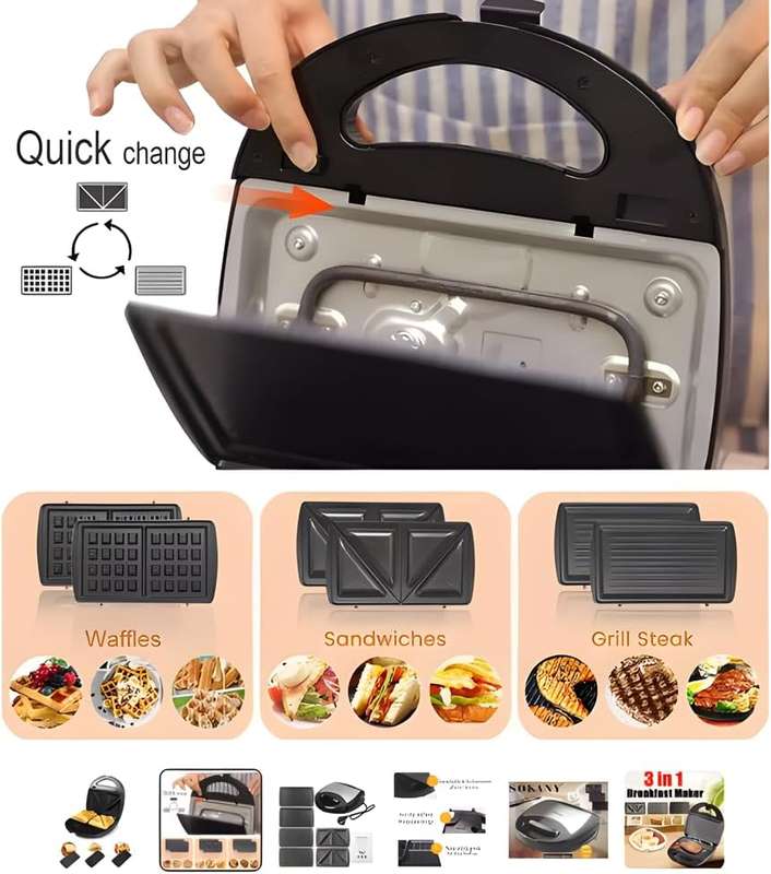Kithi Group 750W Sandwich Maker