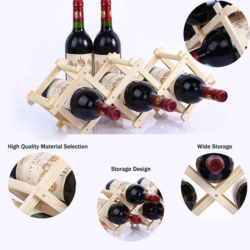 Folding Wooden Wine Rack  Multi-Bottle Capacity
