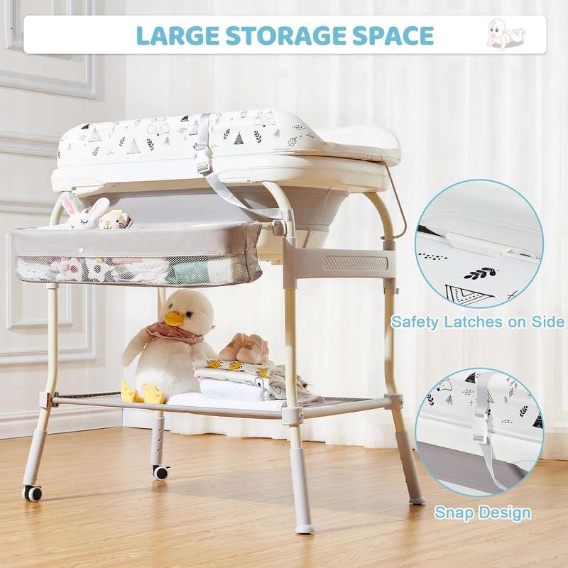 2-in-1 Portable Baby Bathtub with Changing Table