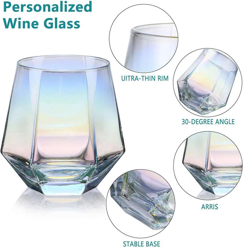 7-Piece Rainbow Glass Decanter & Whiskey Glass Set