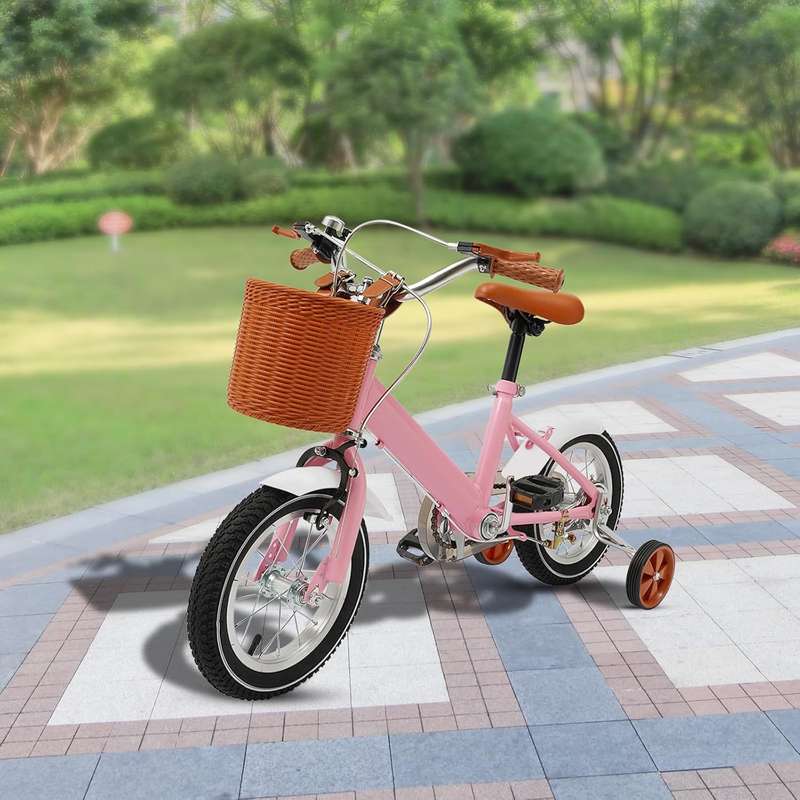 SDlong Children's Bike with Basket & Stabilisers