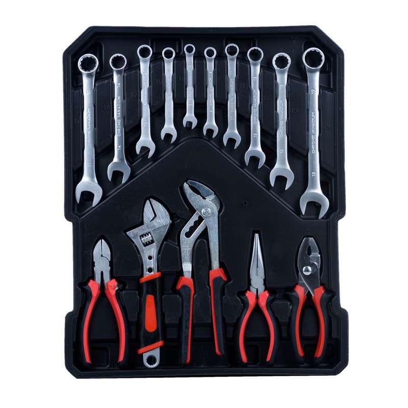 187 Piece Professional Chrome Vanadium Toolset with Combination Wrench
