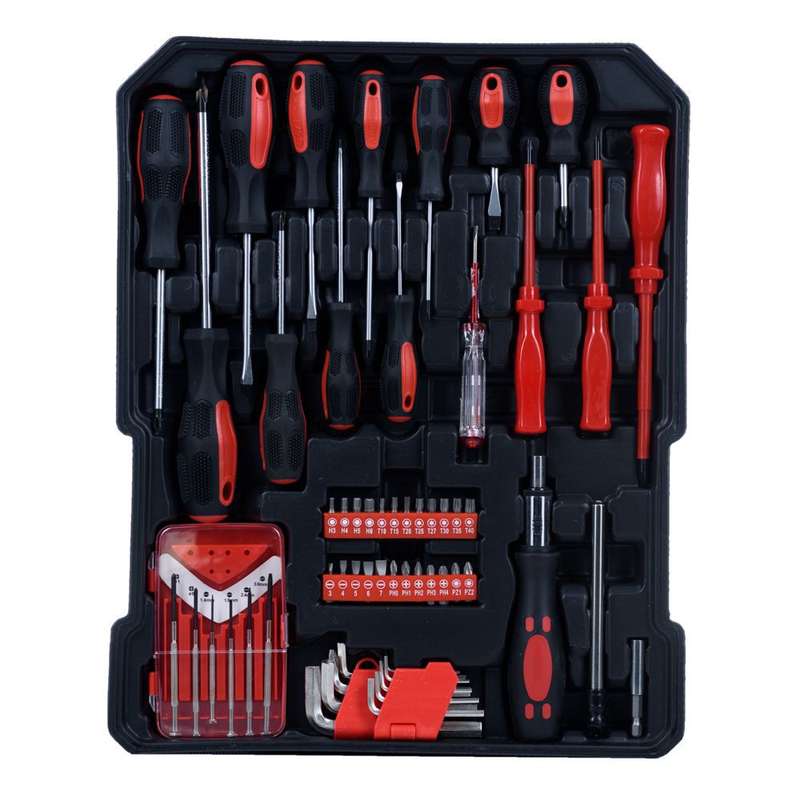 187 Piece Professional Chrome Vanadium Toolset with Combination Wrench
