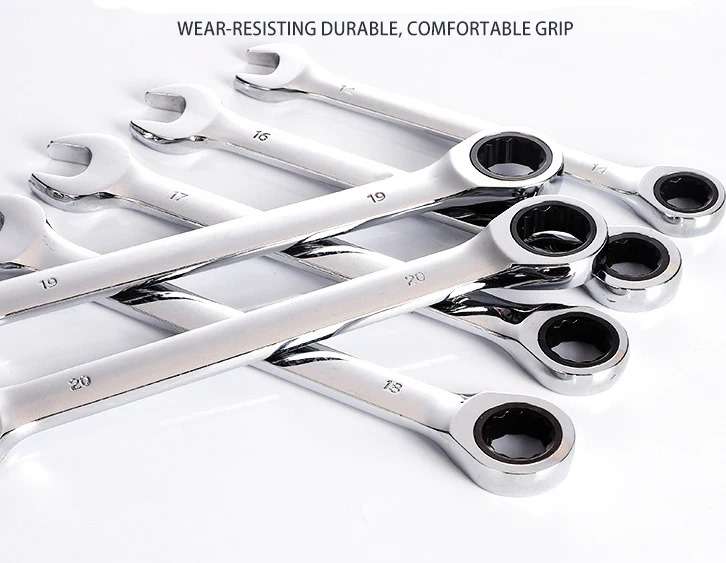 20 Piece Chrome Vanadium Ratchet Spanner Set