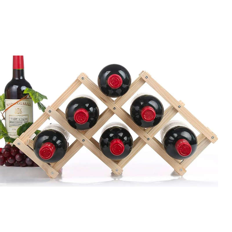 Folding Wooden Wine Rack  Multi-Bottle Capacity