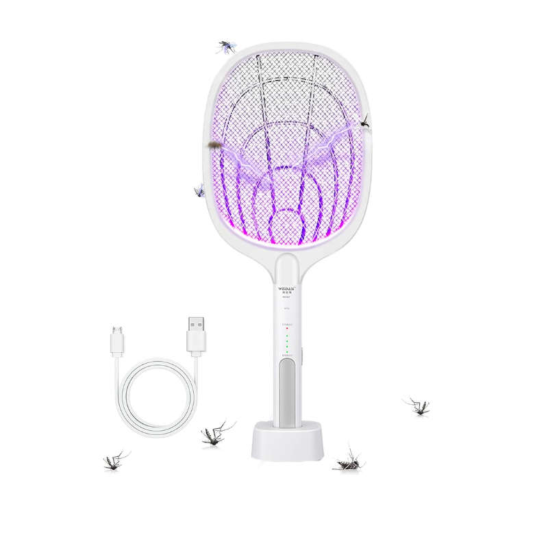 Rechargeable Mosquito Zapper RackeT - Trap Lamp and Zapper Racket 2-in-1