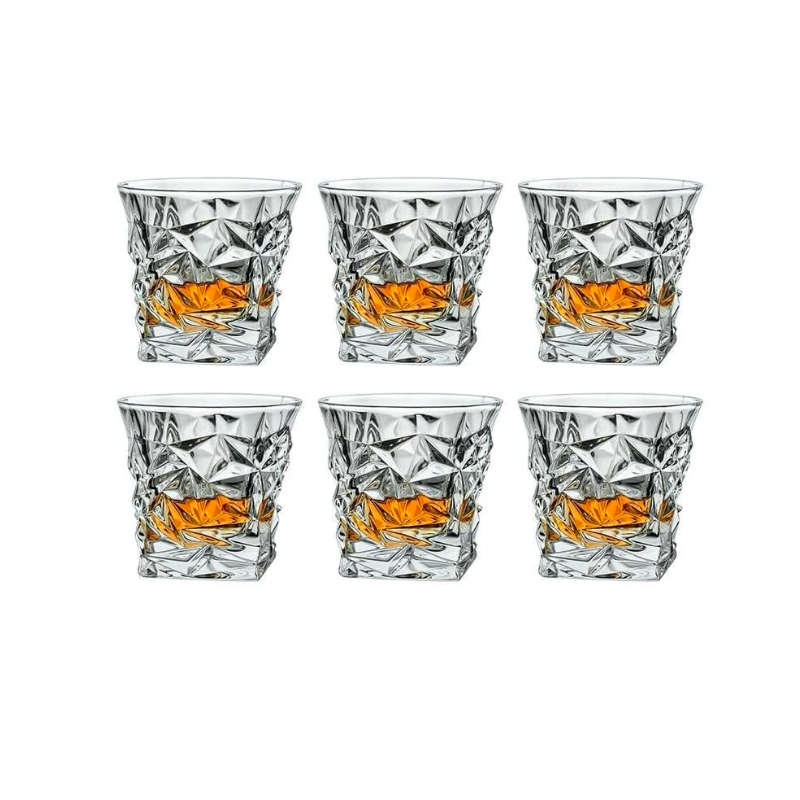 Set of Six Quality Crystal Whiskey Glasses