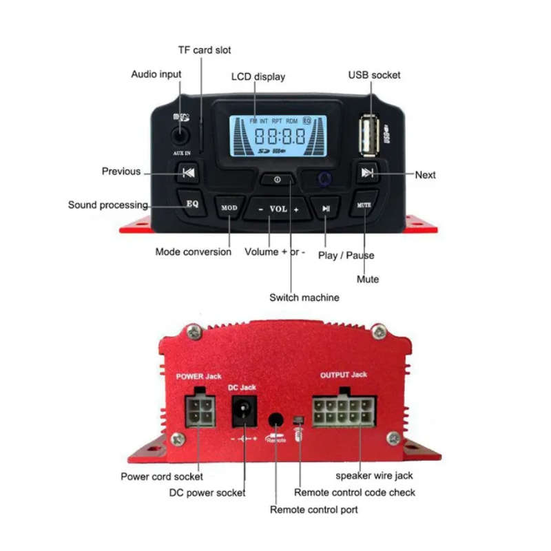 12V Audio Remote Control Motorcycle Sound System