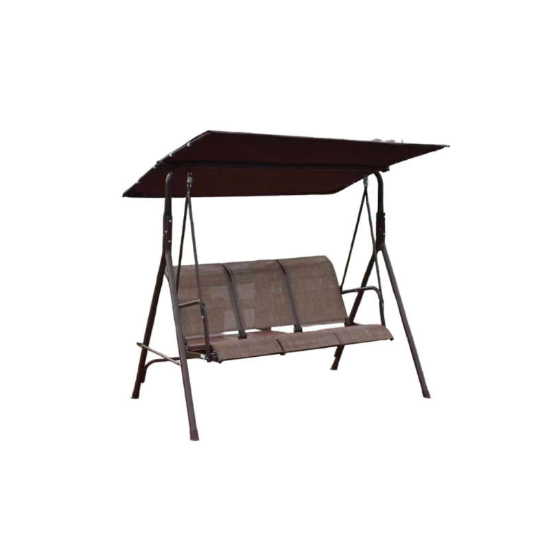 3-Person Outdoor Patio Swing Seat with Adjustable Canopy