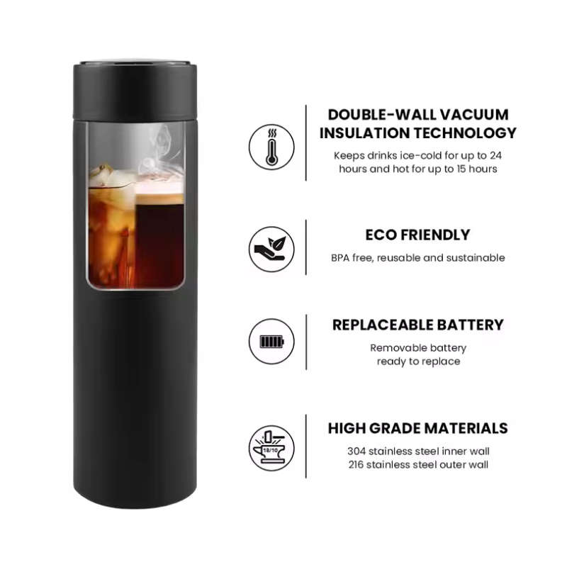 500ml Intelligent Digital Temperature Display Double Wall Cup