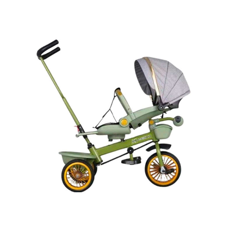 7-in-1 Baby Tricycle with Parent Handle, Safety Harness & Brakes
