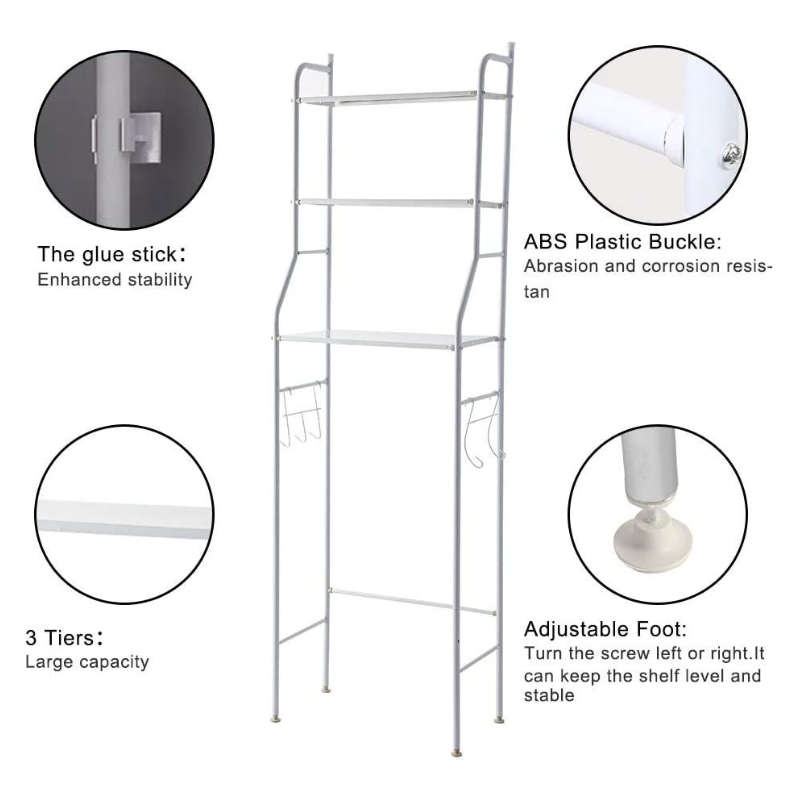 Toilet Storage Metal Racks Bath Towel Rail Rack Home Shelf