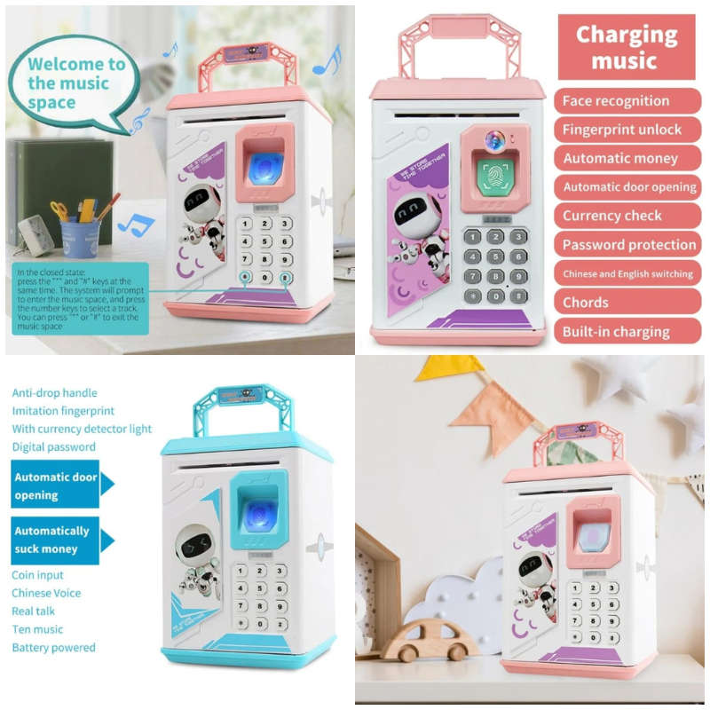 Kids ATM Fingerprint Password Money Box