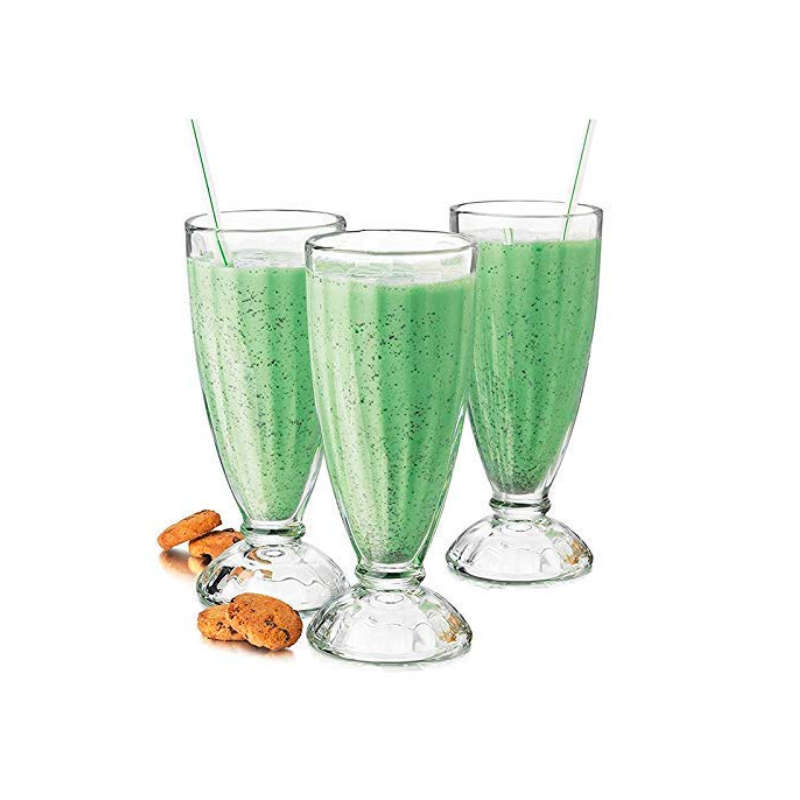 Set of 6 Crystal Glasses for Milkshakes