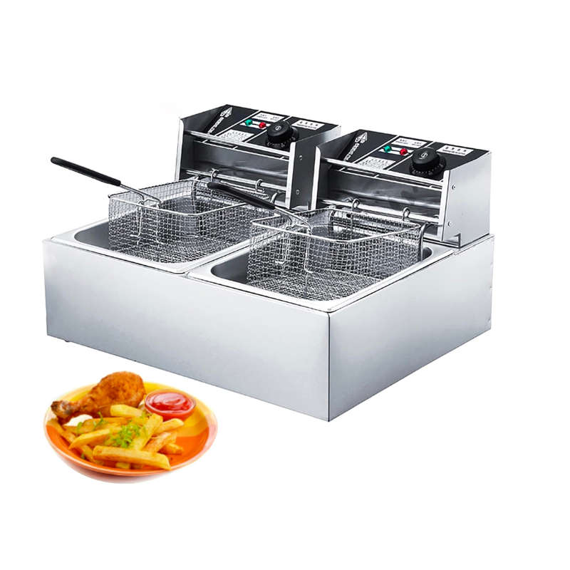 6L+6L Temperature Control Double Deep Fryer