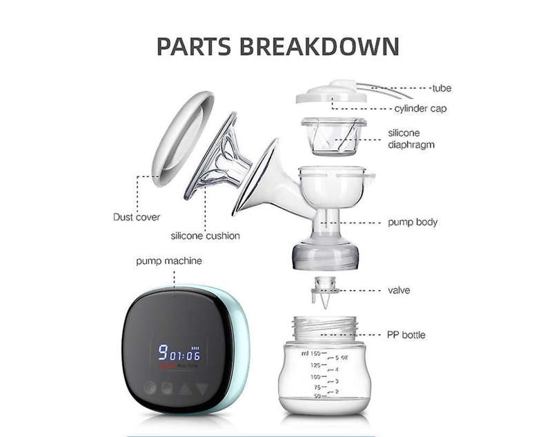 Automatic Rechargeable Double Electric Breast Pump- Blue