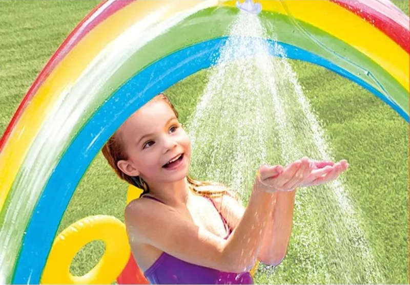 Summer Play Center - Rainbow Ring Inflatable Pool for Kids