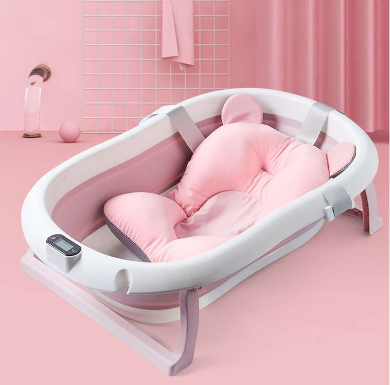 Portable Foldable Baby Bathtub with Pillow Pad