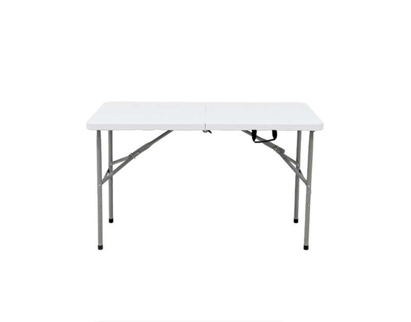 Plastic White Rectangular Foldable Table with 4 Foldable Chairs